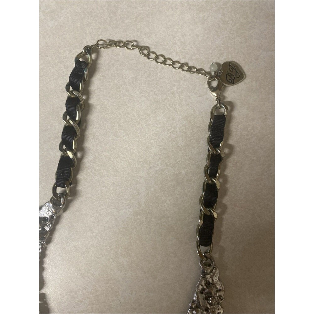Betsey Johnson Pink, Black and Silver Jeweled Collar Necklace - Picture 10 of 13